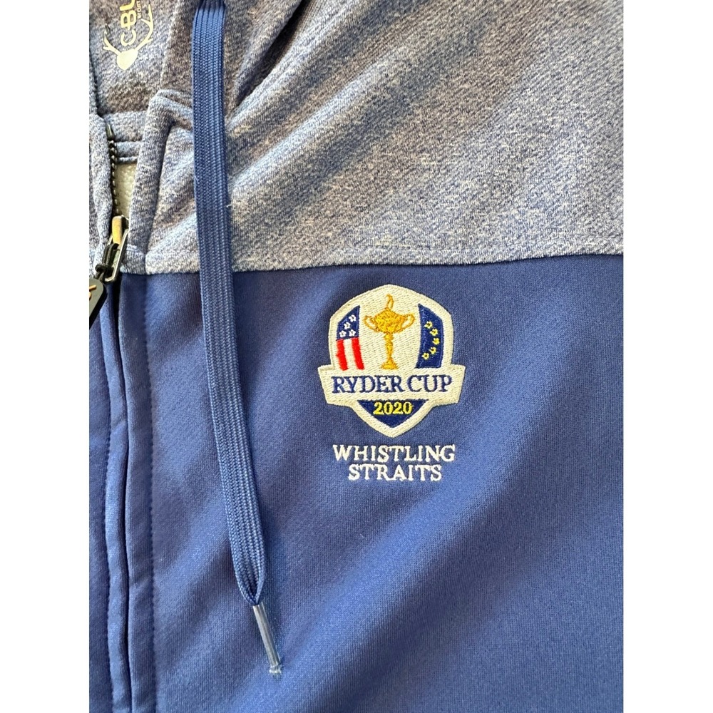 CBUK Ryder Cup 2020 Whistling Straits Zip‎ Hoodie Jacket Blue Gray Men's Large*